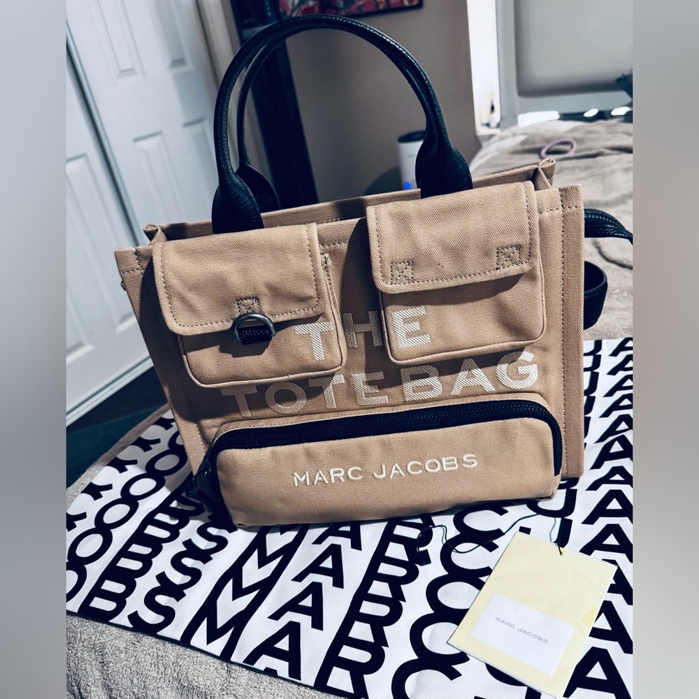 Marc Jacobs Tan and Black Tote Bag
